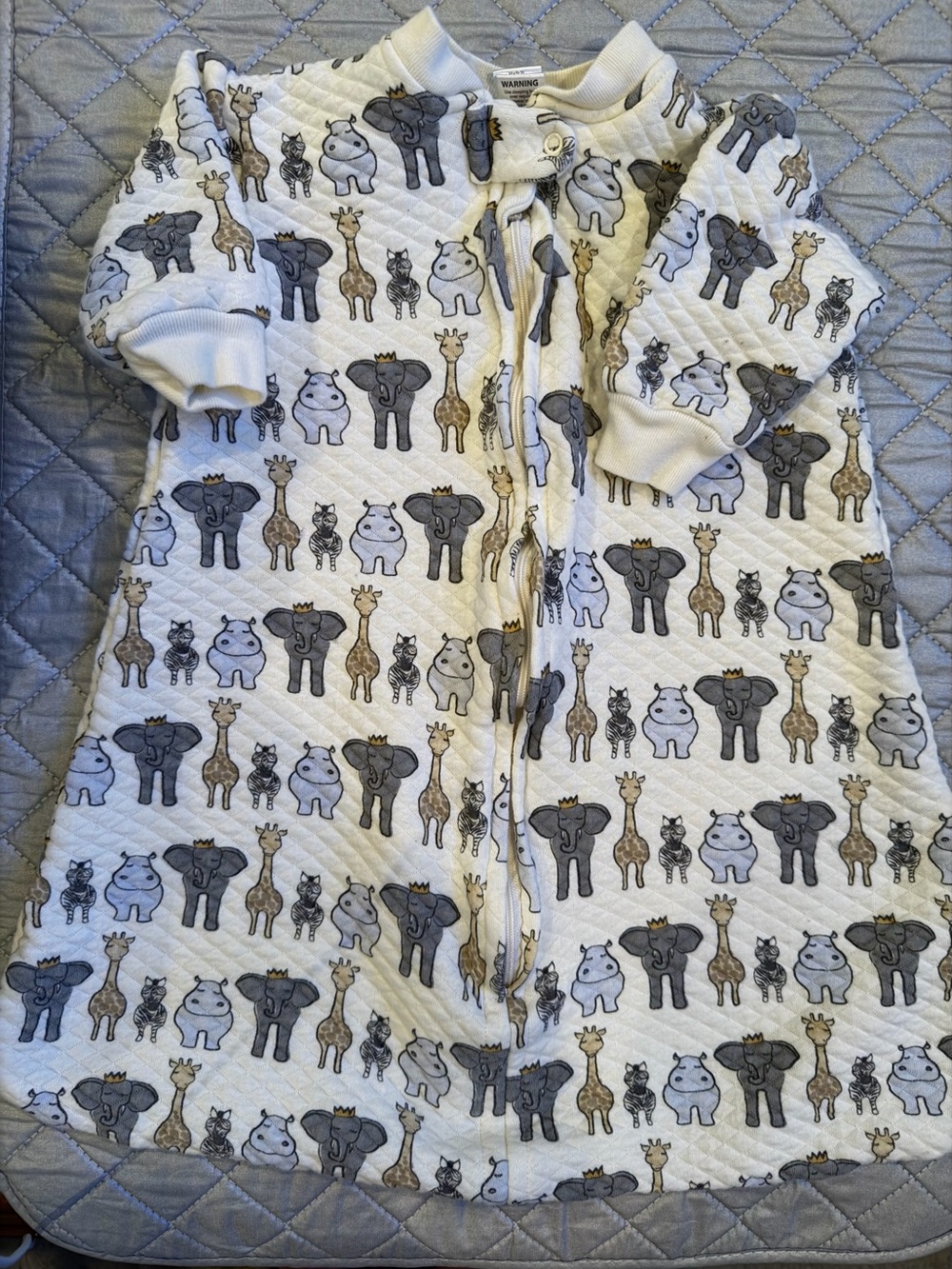 Hudson Baby Baby Animal Print Sleep Sack - Neutral Giraffe & Hippo
